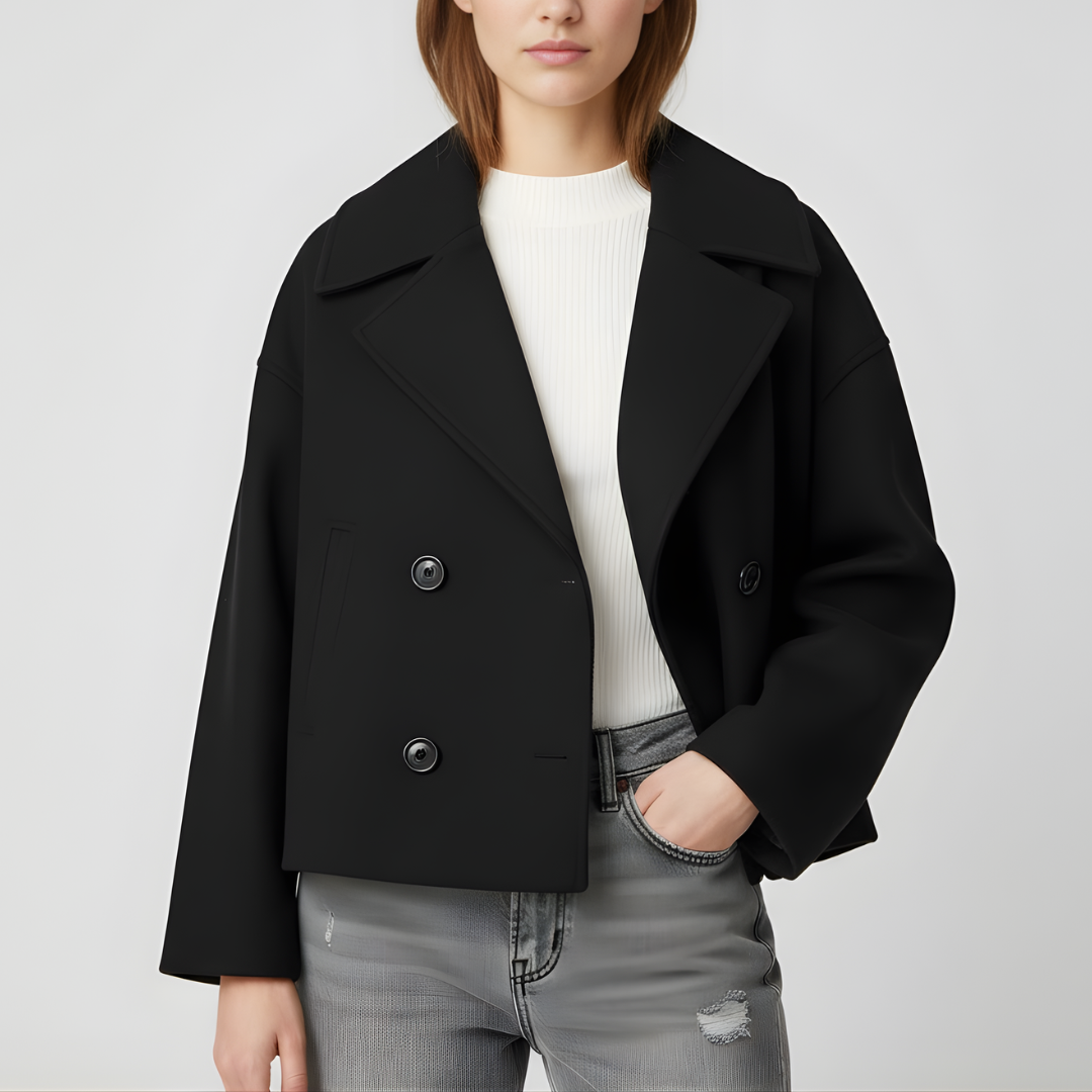 Korte Dames Blazer Dubbelrij – Elegant & Tijdloos
