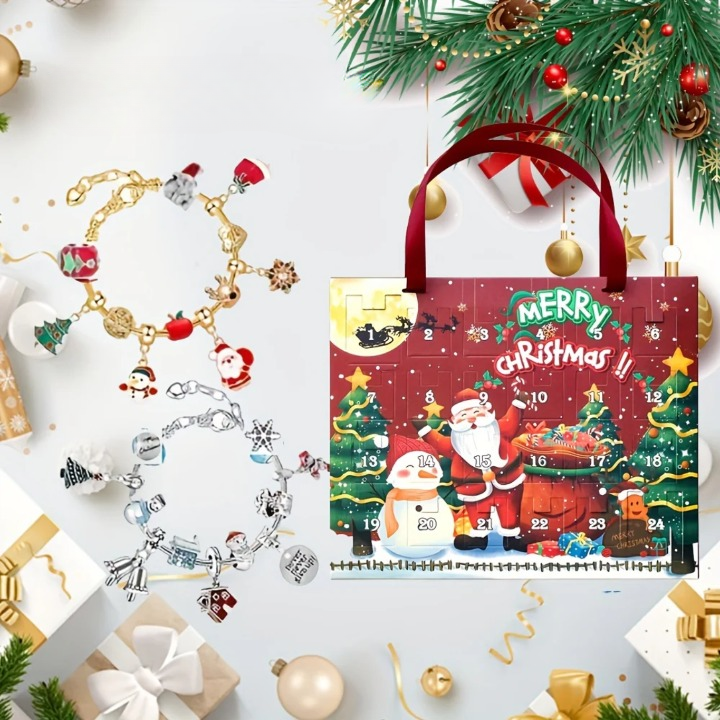 Kerst Armband Cadeauset – Charm Bracelet met Feestelijke Bedels
