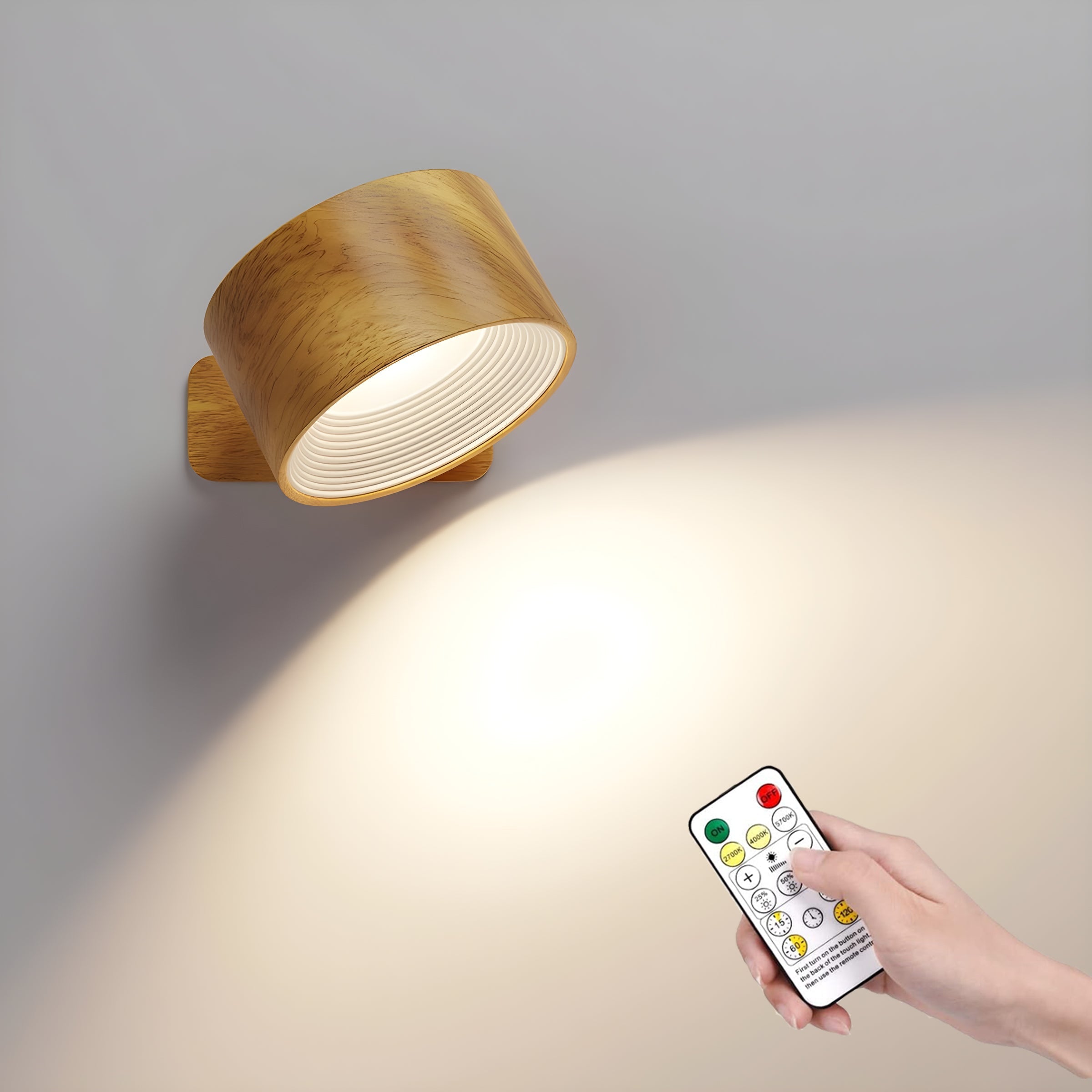 Draadloze LED Wandlamp met 360° Draaifunctie en Touchbediening