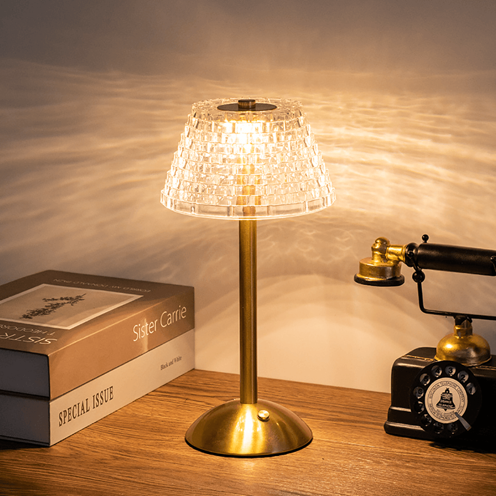Draadloze Vintage Tafellamp met Aanraakbediening en USB-oplaadbare Batterij