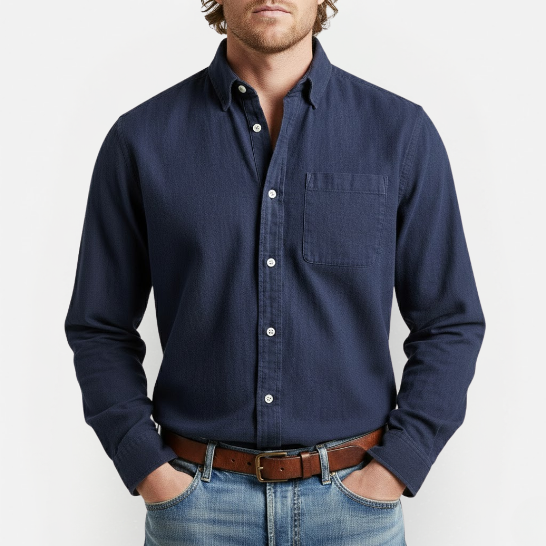 Heren Overhemd met Borstzak – Klassiek & Comfort Fit