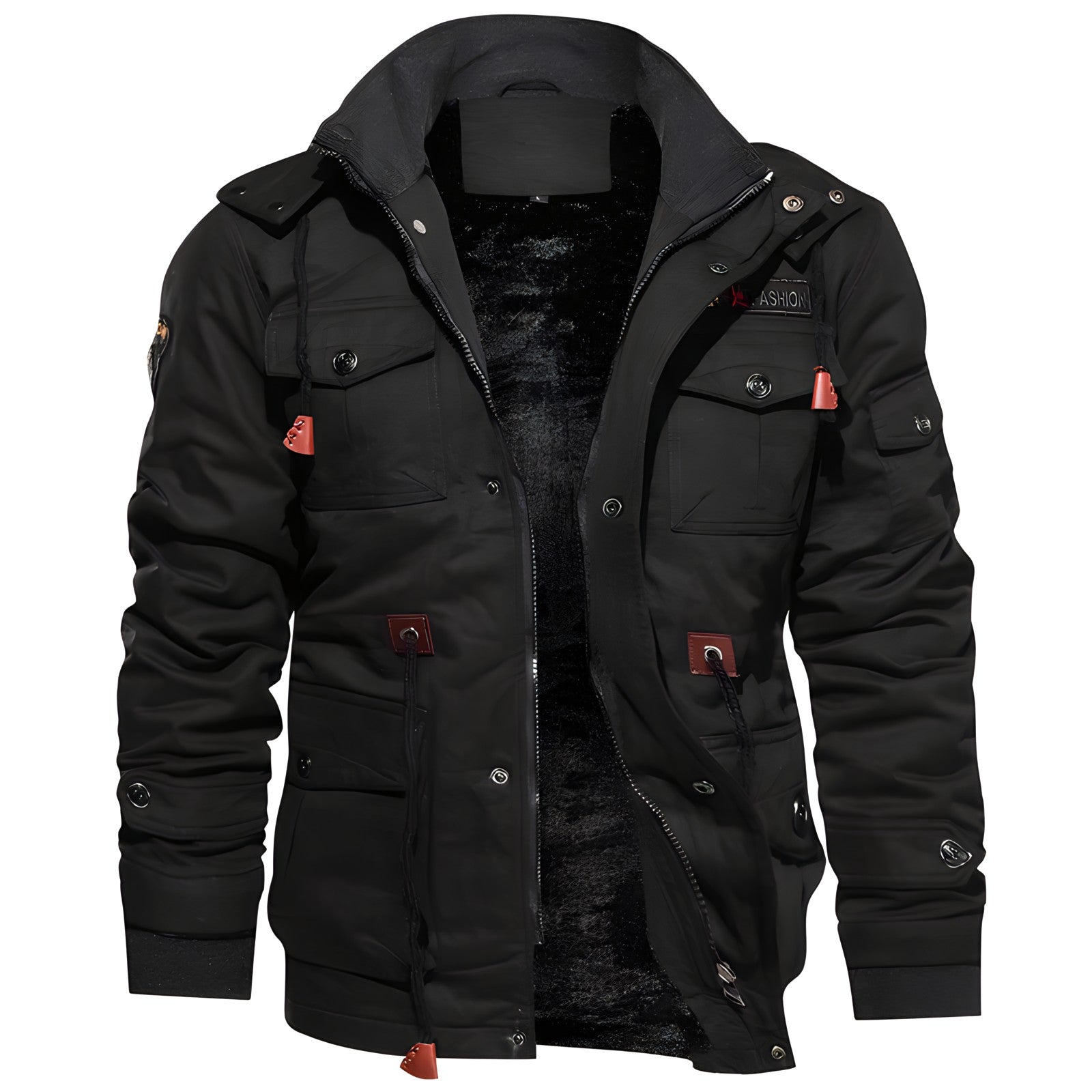 Waterdichte Winterjas Heren – Outdoor Jas met Fleece Capuchon & Zakken