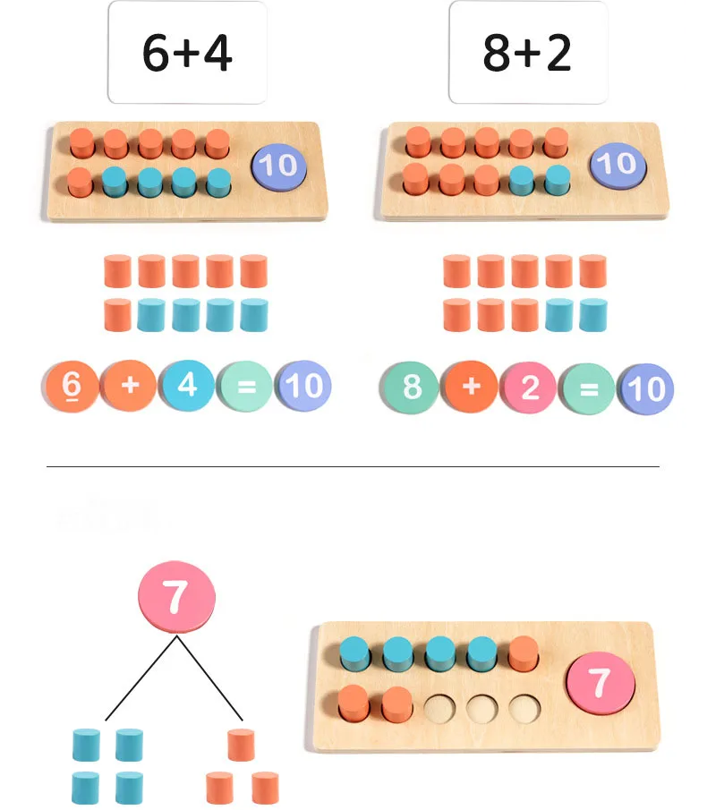 Kleurrijk Houten Puzzle voor Kleuters: Wiskunde en Kleuren-mezamstore.nl