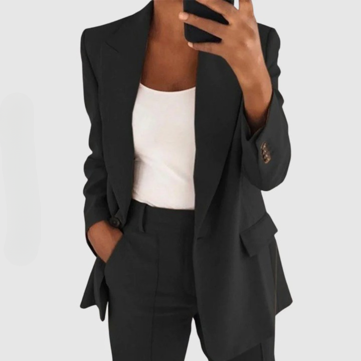 Tweedelig Dames Pak met Blazer en Broek – Getailleerde Pasvorm