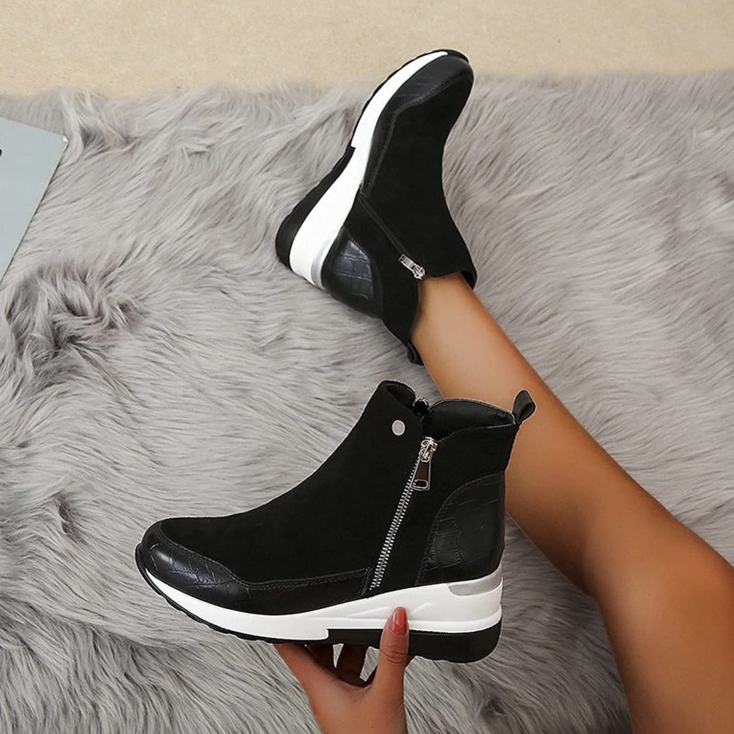 Dames enkellaarsjes – Sportieve winterboots met zachte voering