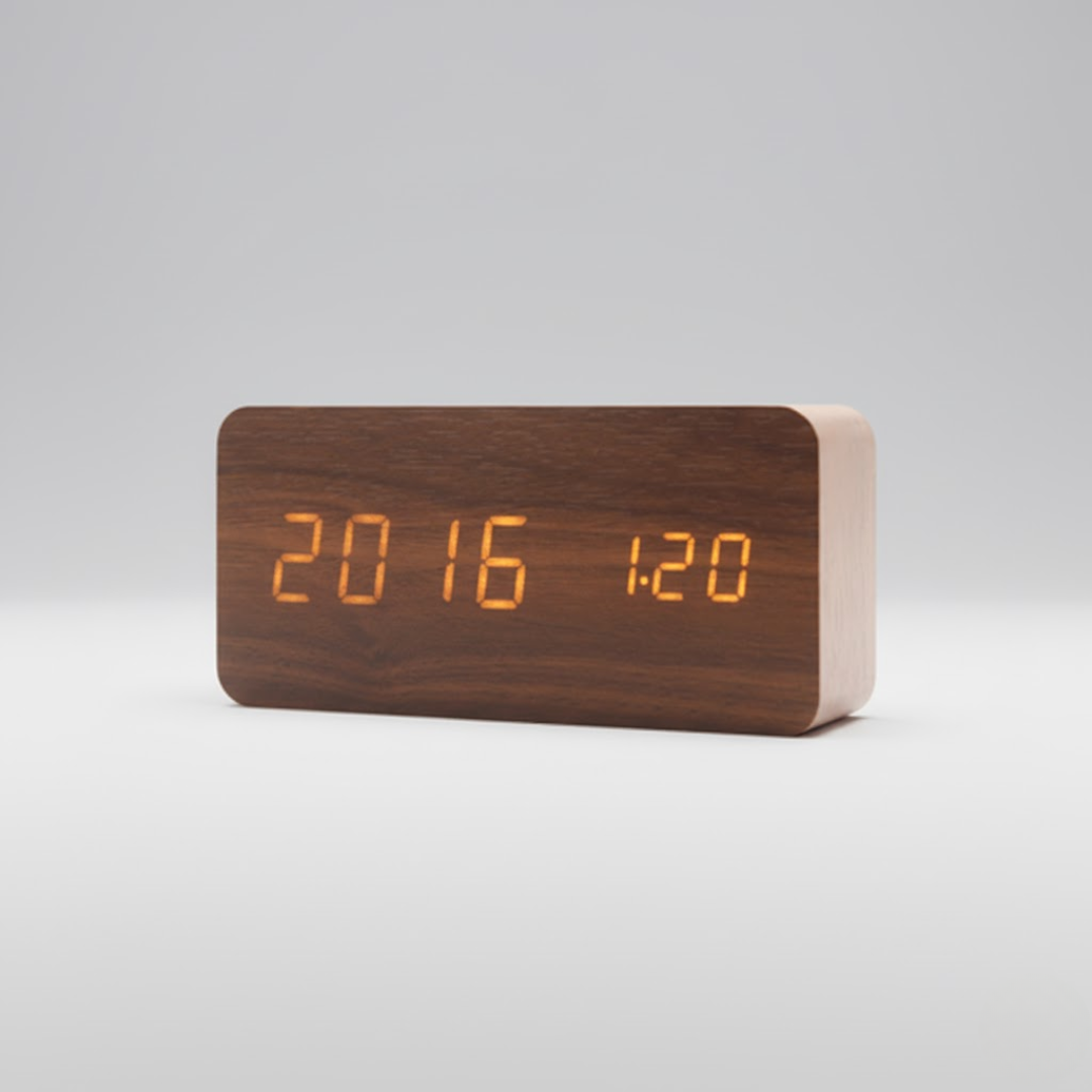 Digitale Houten LED Klok – Tijd, Datum & Temperatuur Weergave