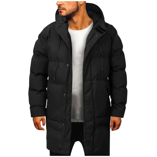 Heren winterjas met afneembare capuchon en praktische zakken