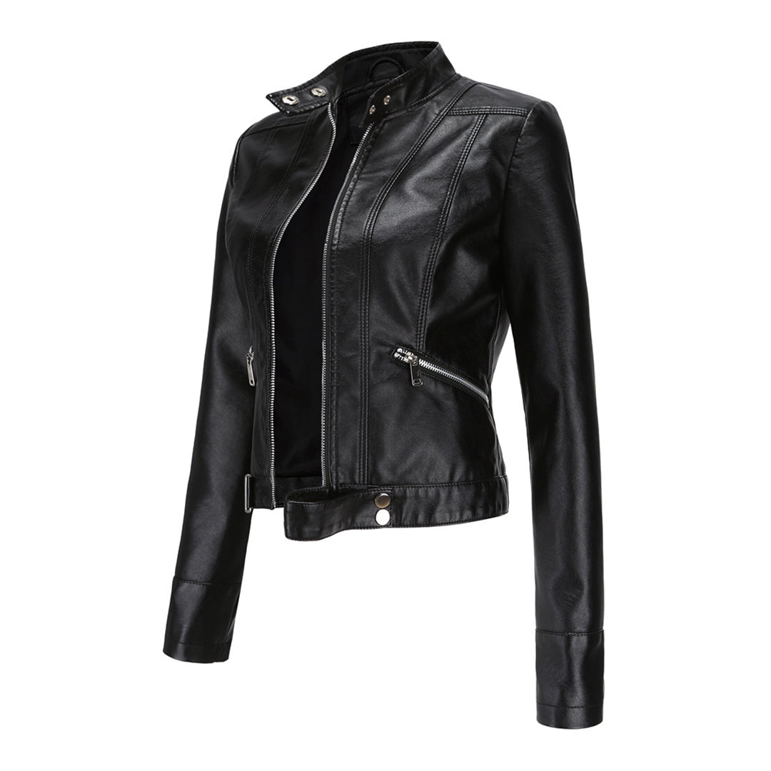 Trendy Dames Bikerjas met Ritssluiting en Verstelbare Taille