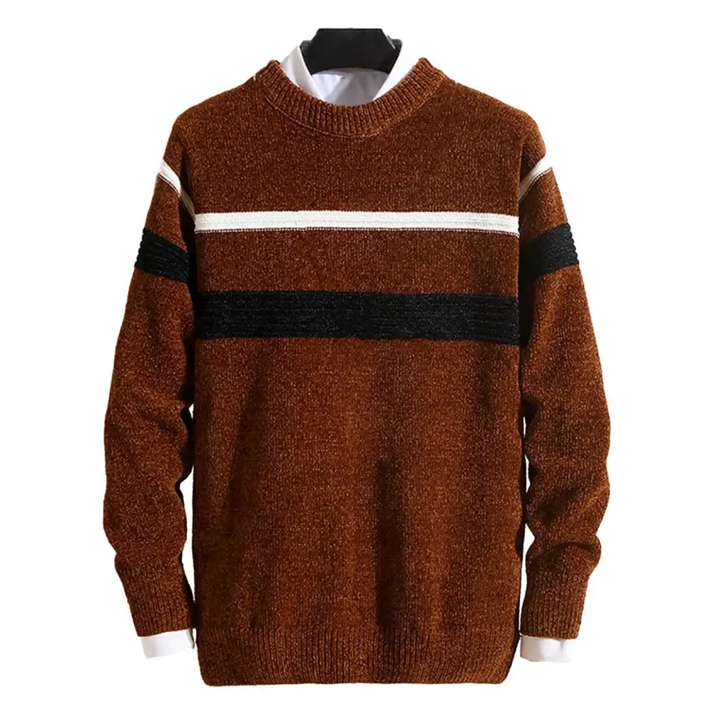 Gestreepte Slim Fit Pullover voor Mannen-mezamstore.nl