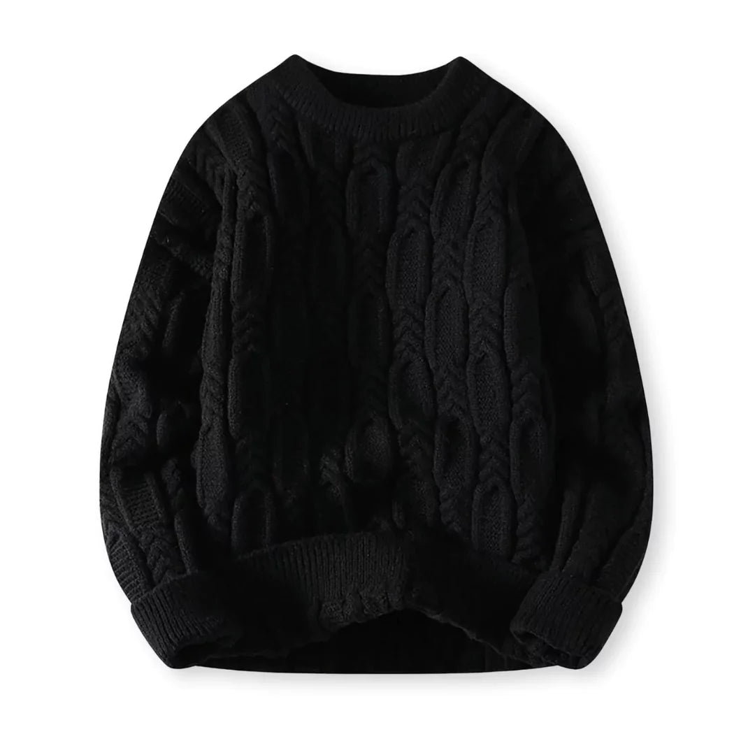 Gestreepte herentrui – Moderne gebreide trui met ronde hals