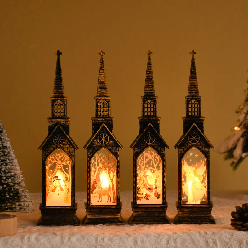 HolidayGlow LED Lantaarn – Kerstman en Sneeuwpop Tafelornament voor Feestelijke Sfeer-mezamstore.nl