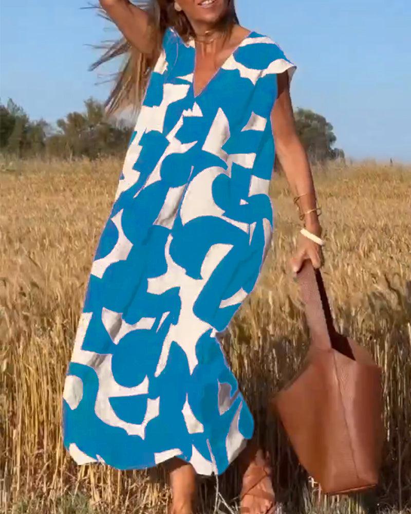 Elegante katoenen zomerjurk met patroon