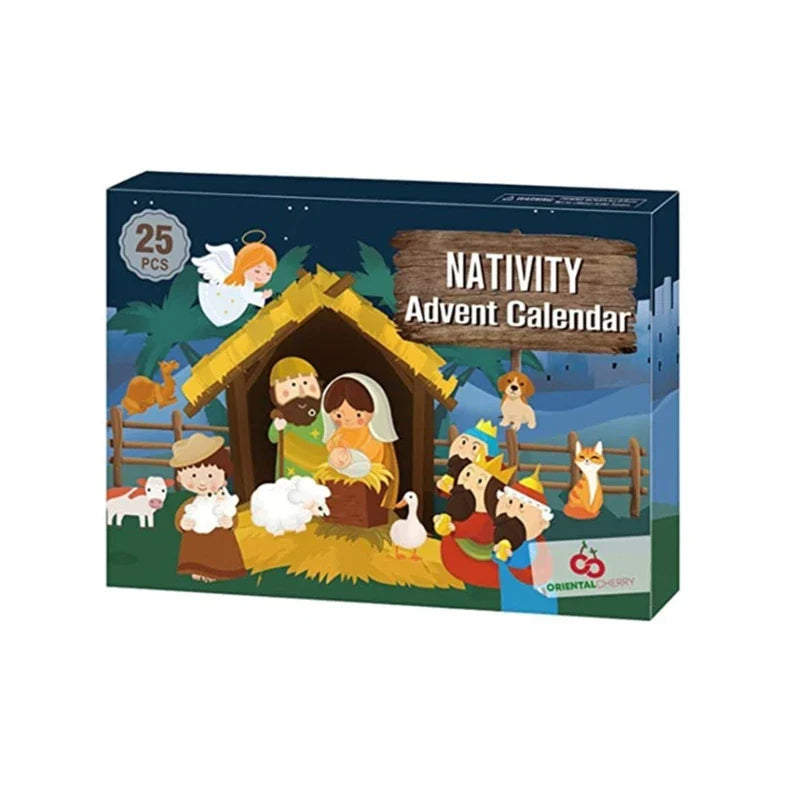 Kerststal Adventskalender – 25 Figuren & Mini Kerstset voor Kinderen