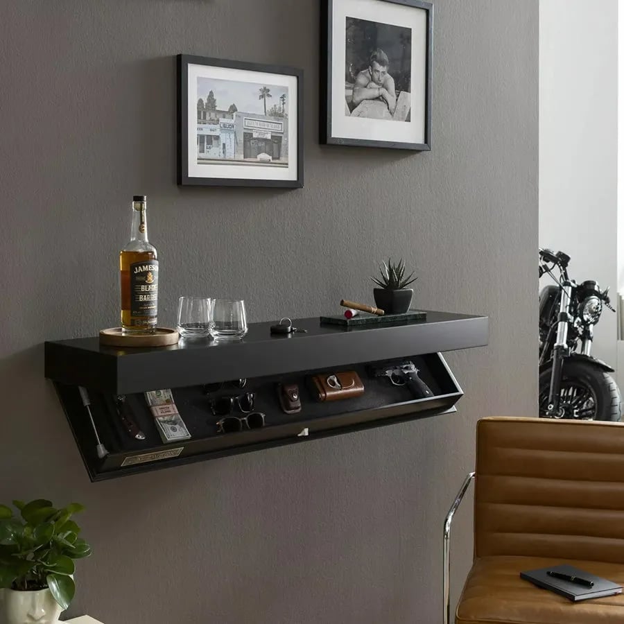 Moderne Wandplank met Verborgen Opbergruimte & Strak Design