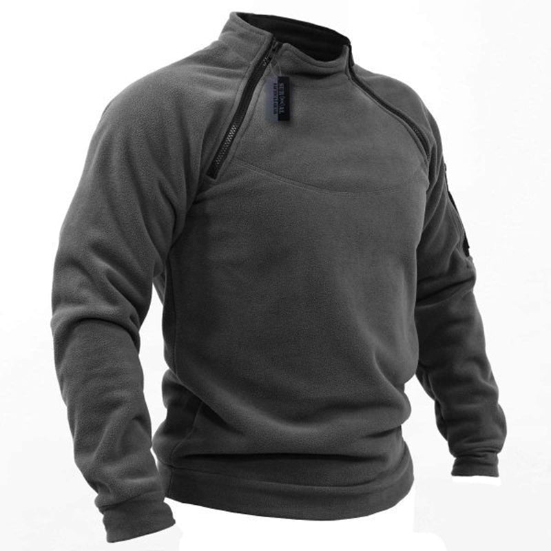 Heren Tactical Sweater – Comfortabele Outdoor Trui met Ritsdetail