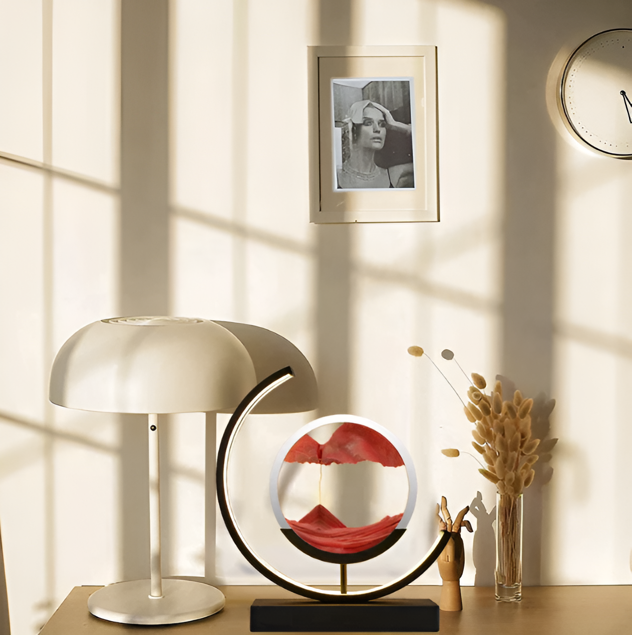 LED Zandloperlamp – Moderne Decoratieve Tafellamp met Zandkunst