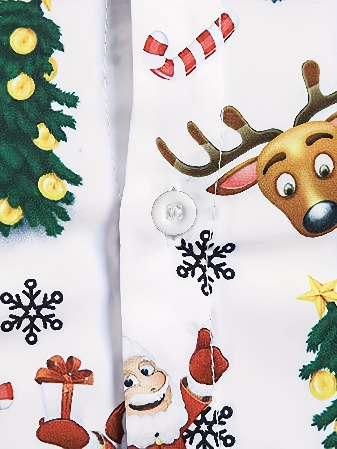 Heren Kerst Overhemd – Lange Mouwen Feestelijk Xmas Shirt
