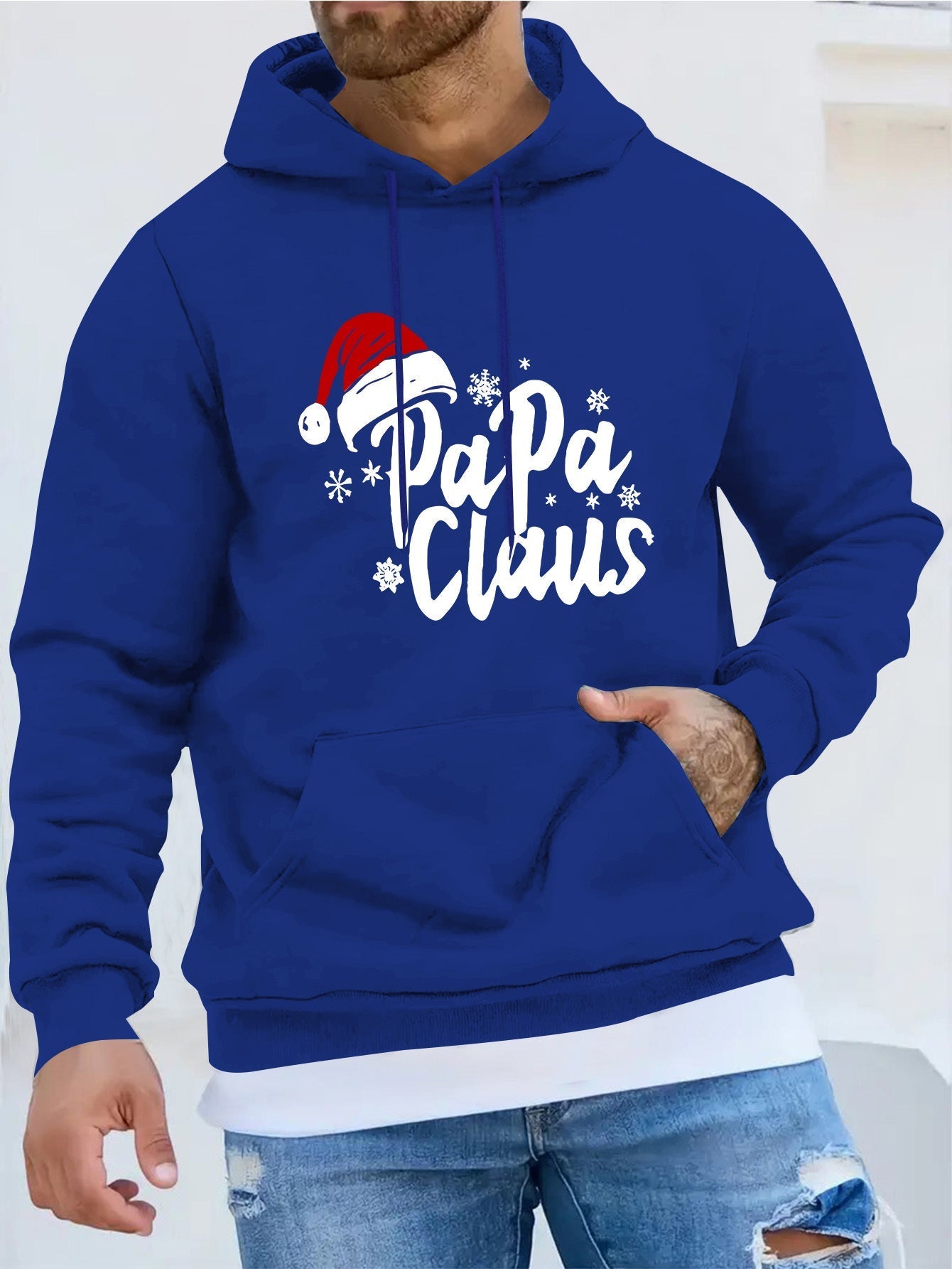 Papa Claus Hoodie – Heren Kersttrui met Capuchon