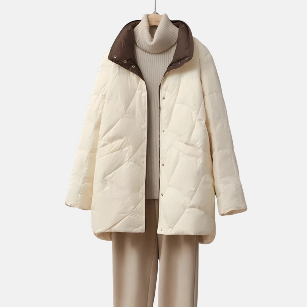 Dames Korte Gewatteerde Jas – Warme Stijlvolle Winterjas met Kraag