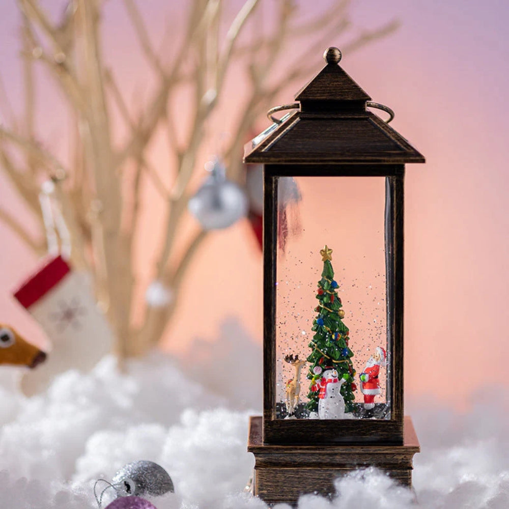 Kerst Trein Decoratie met LED en Bewegende Glitters – Warm Licht