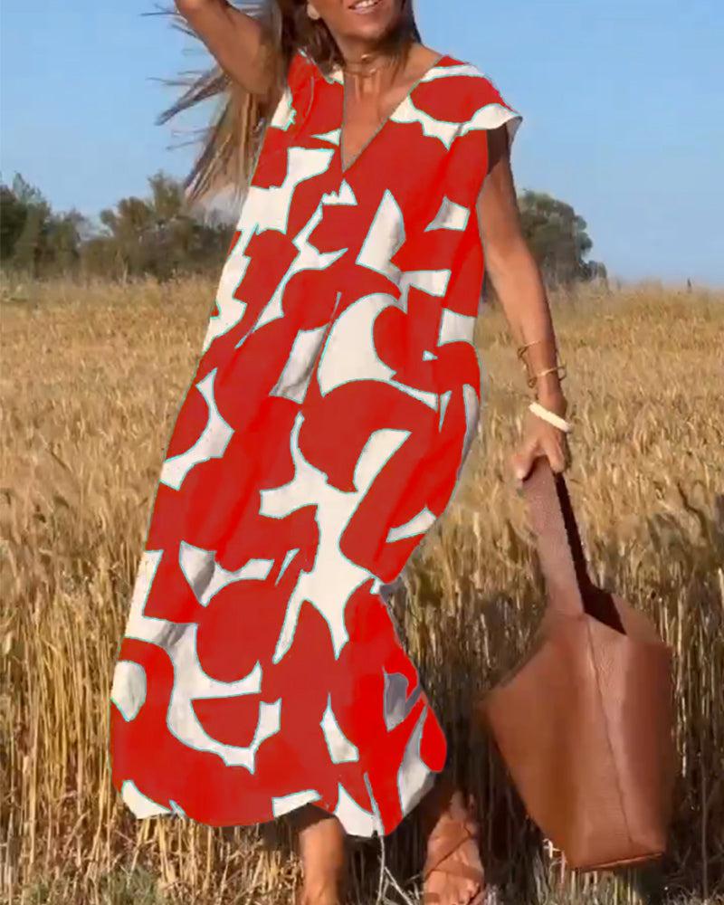 Elegante katoenen zomerjurk met patroon