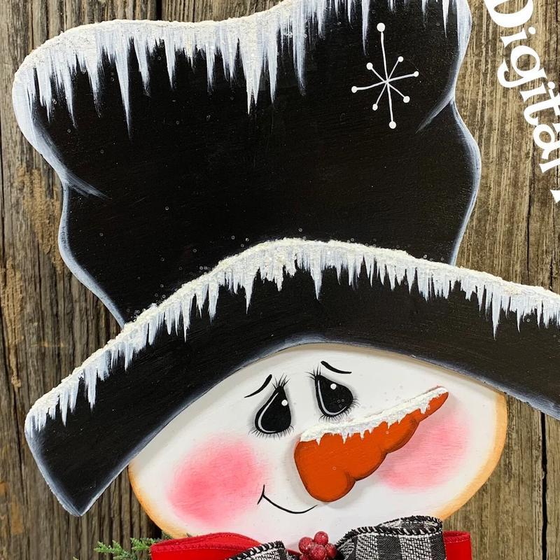 Houten Sneeuwpop Decoratie – Kerst Tafeldecoratie met Strik & Hoed