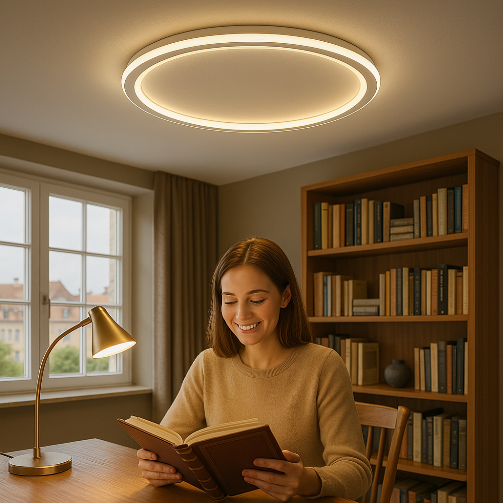 Moderne Scandinavische LED Plafondlamp - Dimbaar, Energiezuinig en Stijlvol voor Woonkamer, Eetkamer en Hal