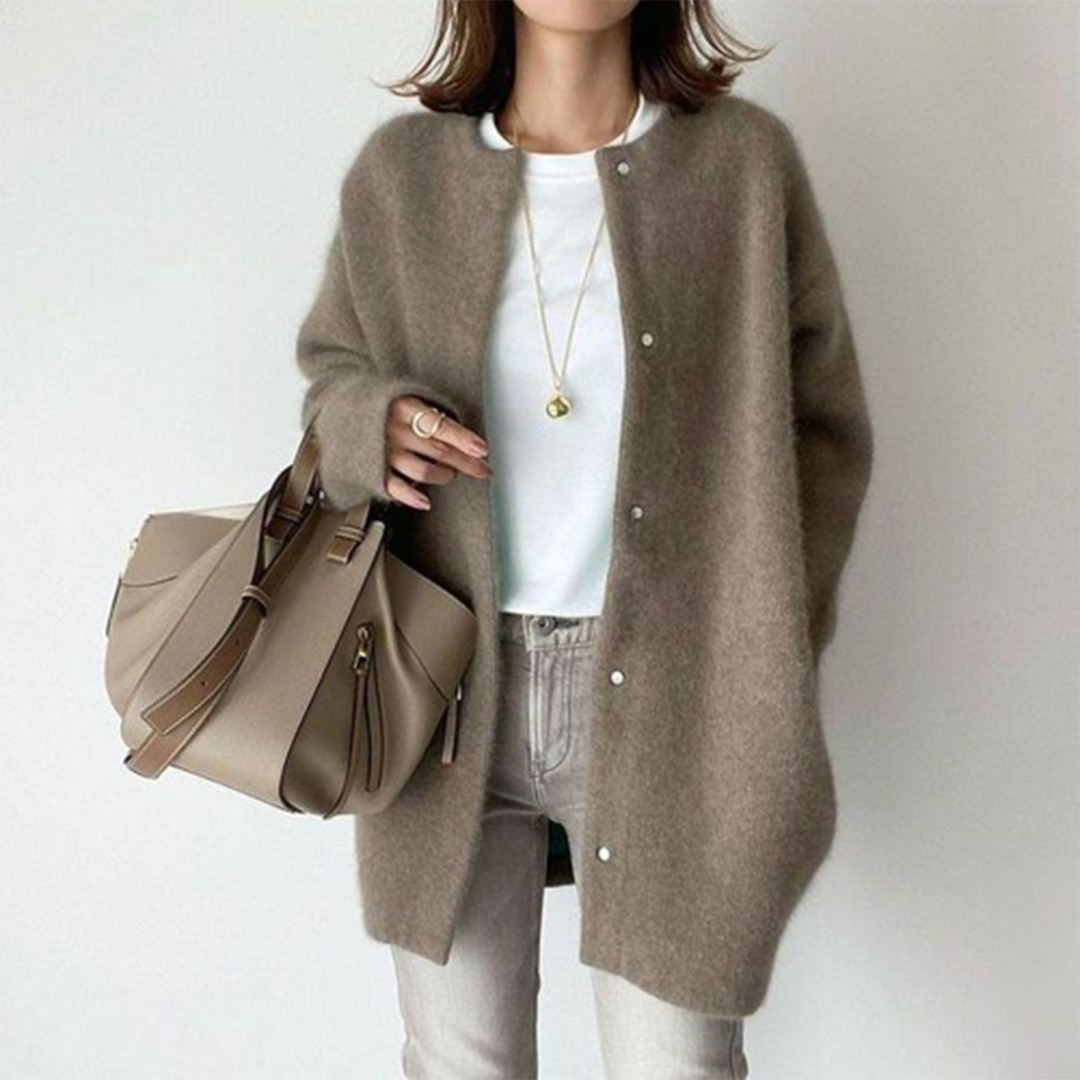 Oversized Vest Met Knopen Relaxed Fit Dames Casual Model