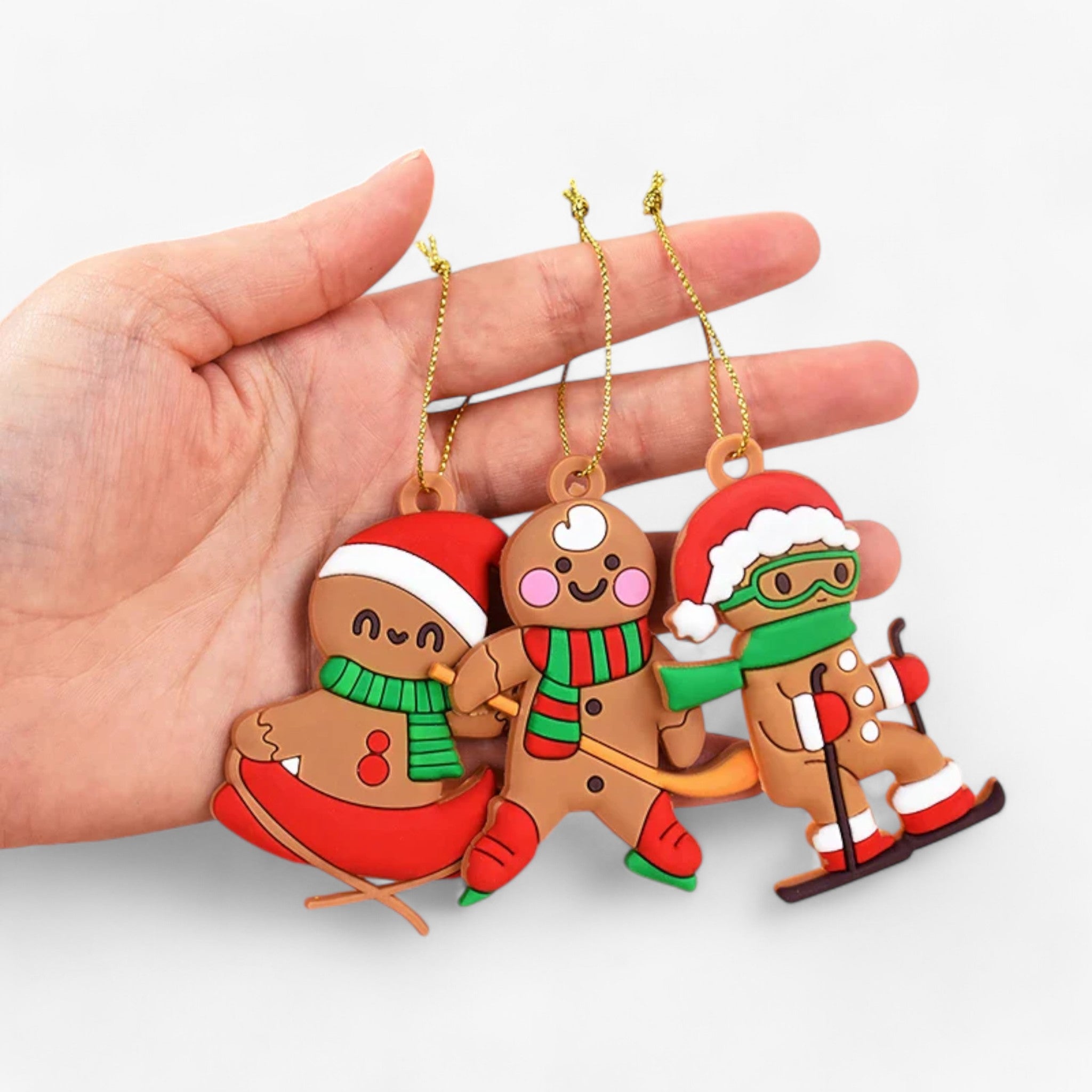 Gingerbread Kerst Hangers – Set Decoratieve Koekmannetjes Ornamenten