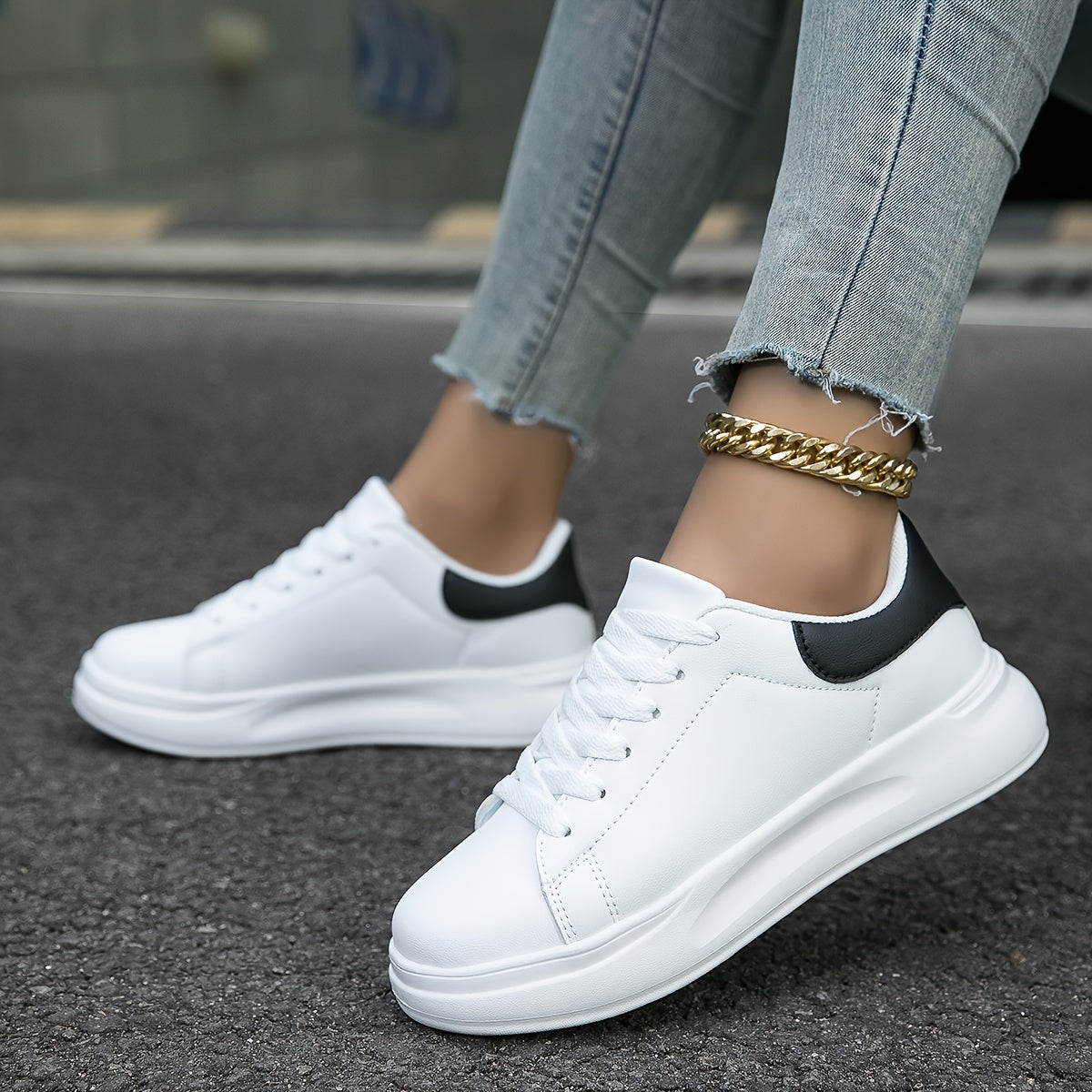 Dames Platform Sneakers – Comfortabele Casual Veterschoenen