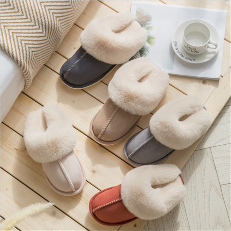 Flauschige en modieuze huis slippers met antislipzool-mezamstore.nl