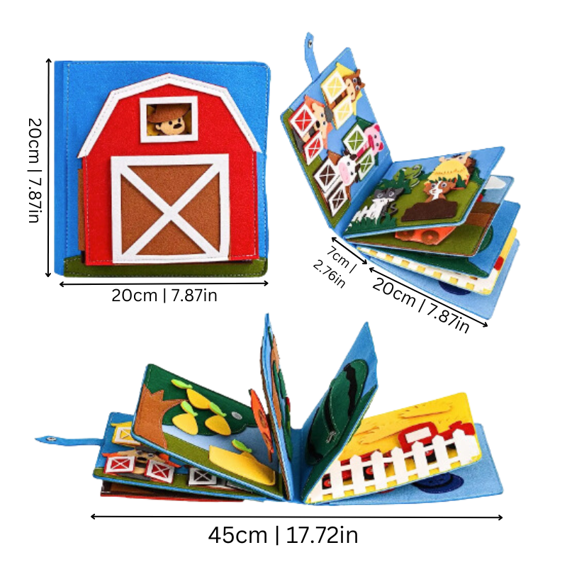 Boerderij Quiet Book voor Kinderen – Interactief Educatief Speelboek