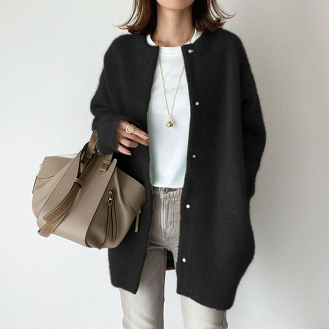 Oversized Vest Met Knopen Relaxed Fit Dames Casual Model