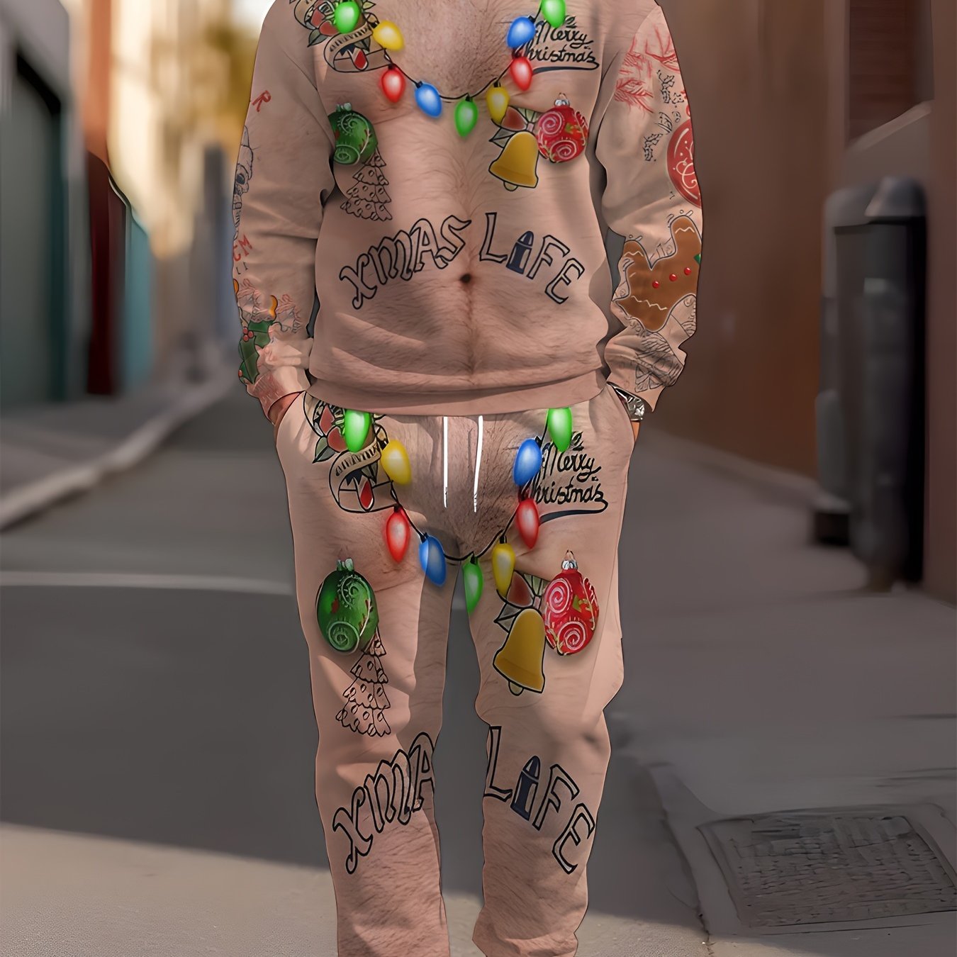 Unisex Kerst Joggingpak – Comfortabele Hoodie & Broek Set