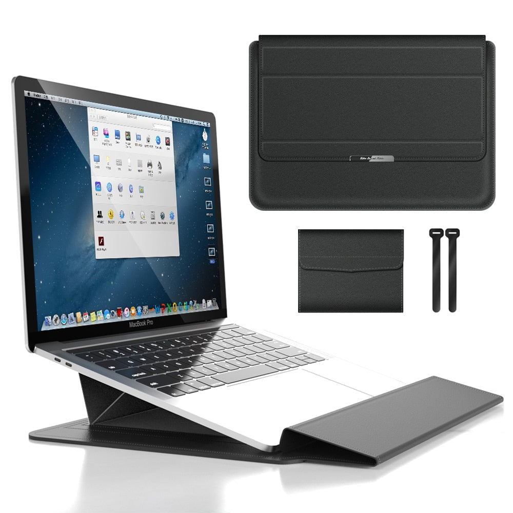 3-in-1 Waterdichte Laptop Sleeve Case met Polssteun en Standaard
