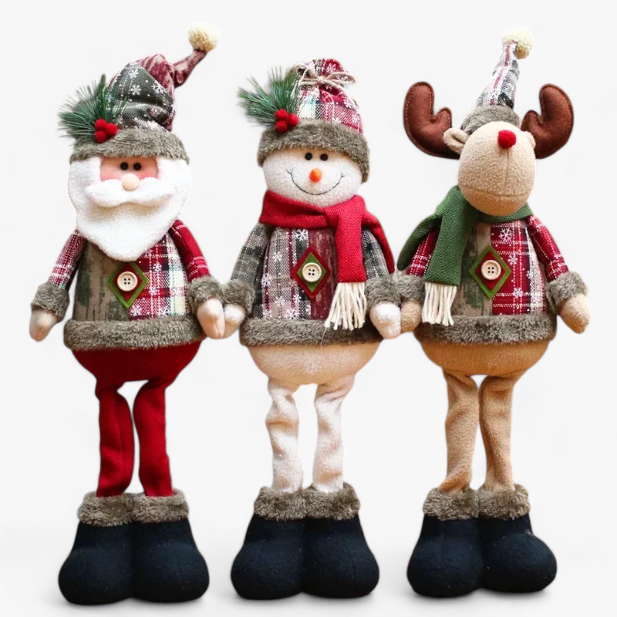 Staande Kerstfiguren – Decoratieve Santa, Sneeuwpop & Rendier