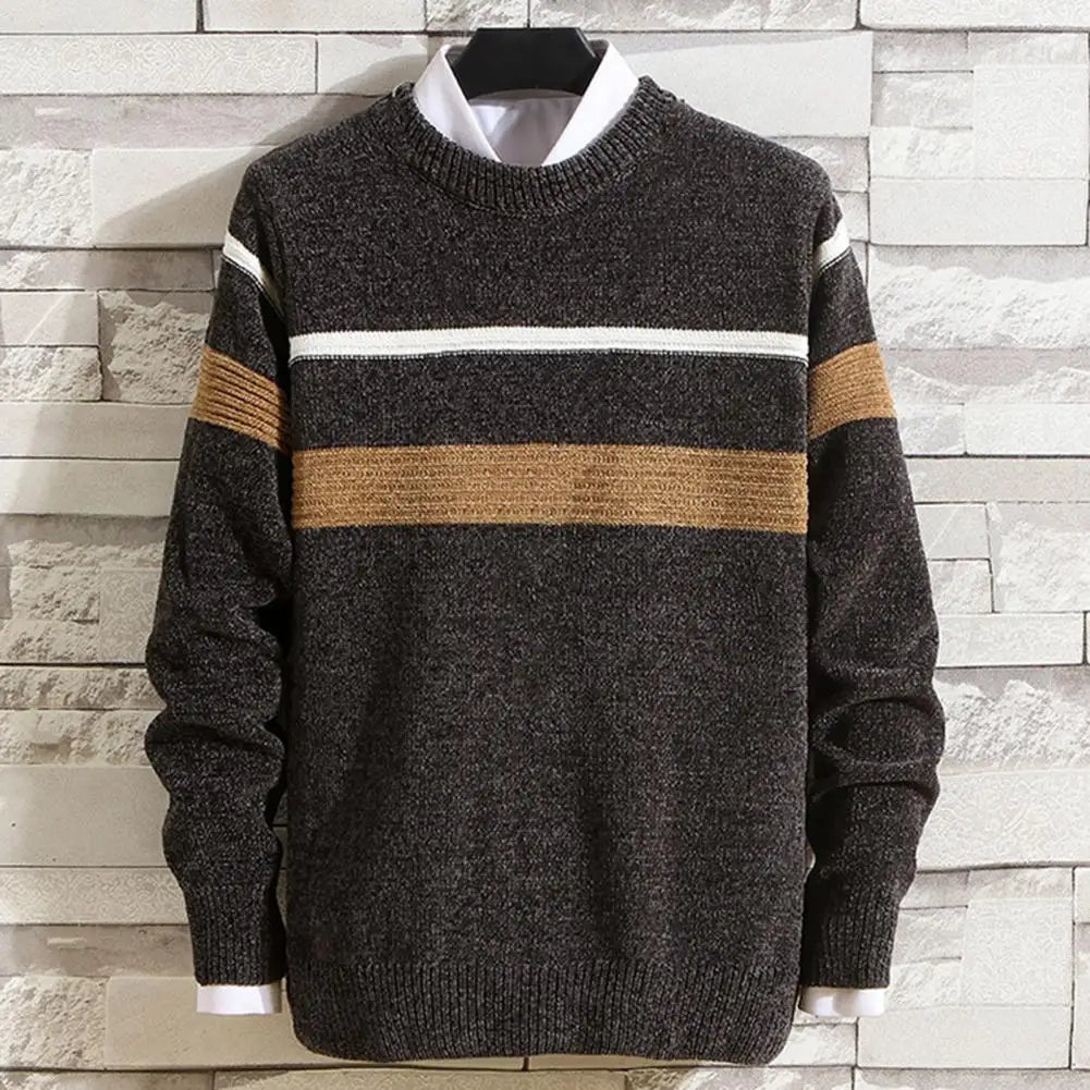 Gestreepte Slim Fit Pullover voor Mannen-mezamstore.nl