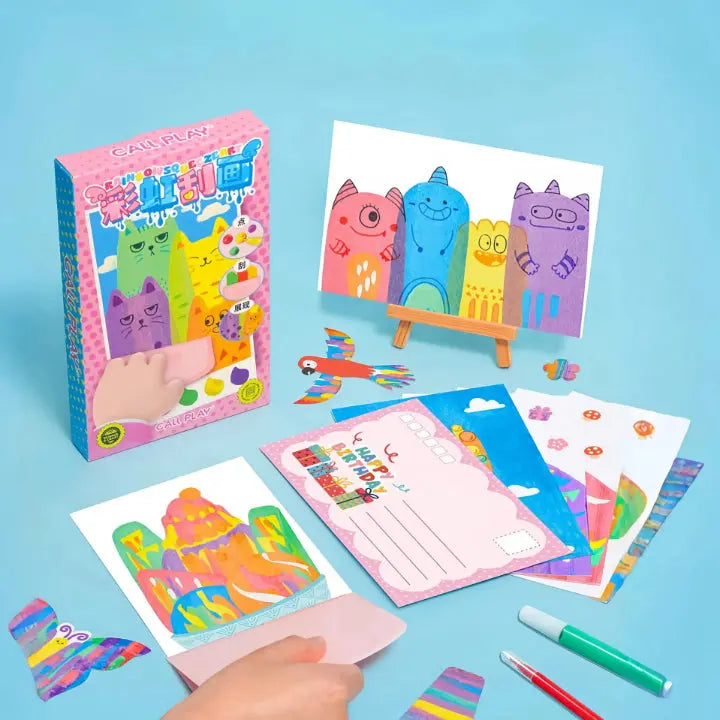 Kinder Krastekeningen Set met Kleurplaten & Creatieve Motieven