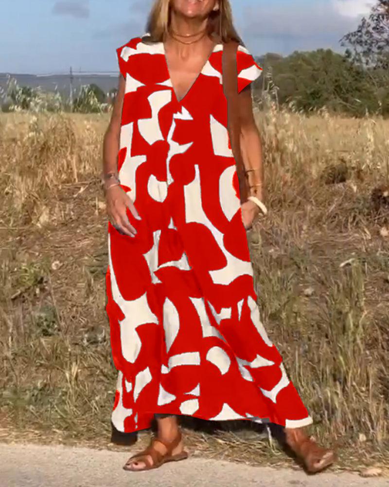 Elegante katoenen zomerjurk met patroon