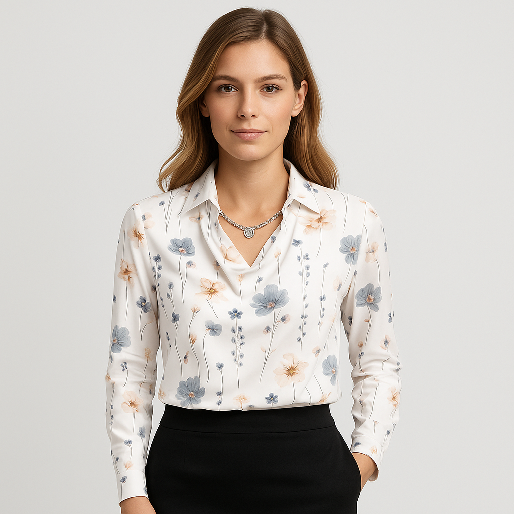 Dames Blouse met Bloemenprint – Elegante & Stijlvolle Pasvorm