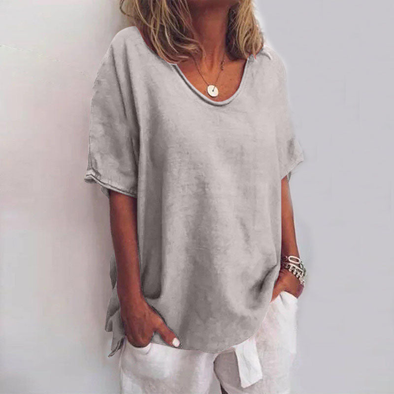 Comfortabele Luchtige Blouse met V-Hals voor Dames