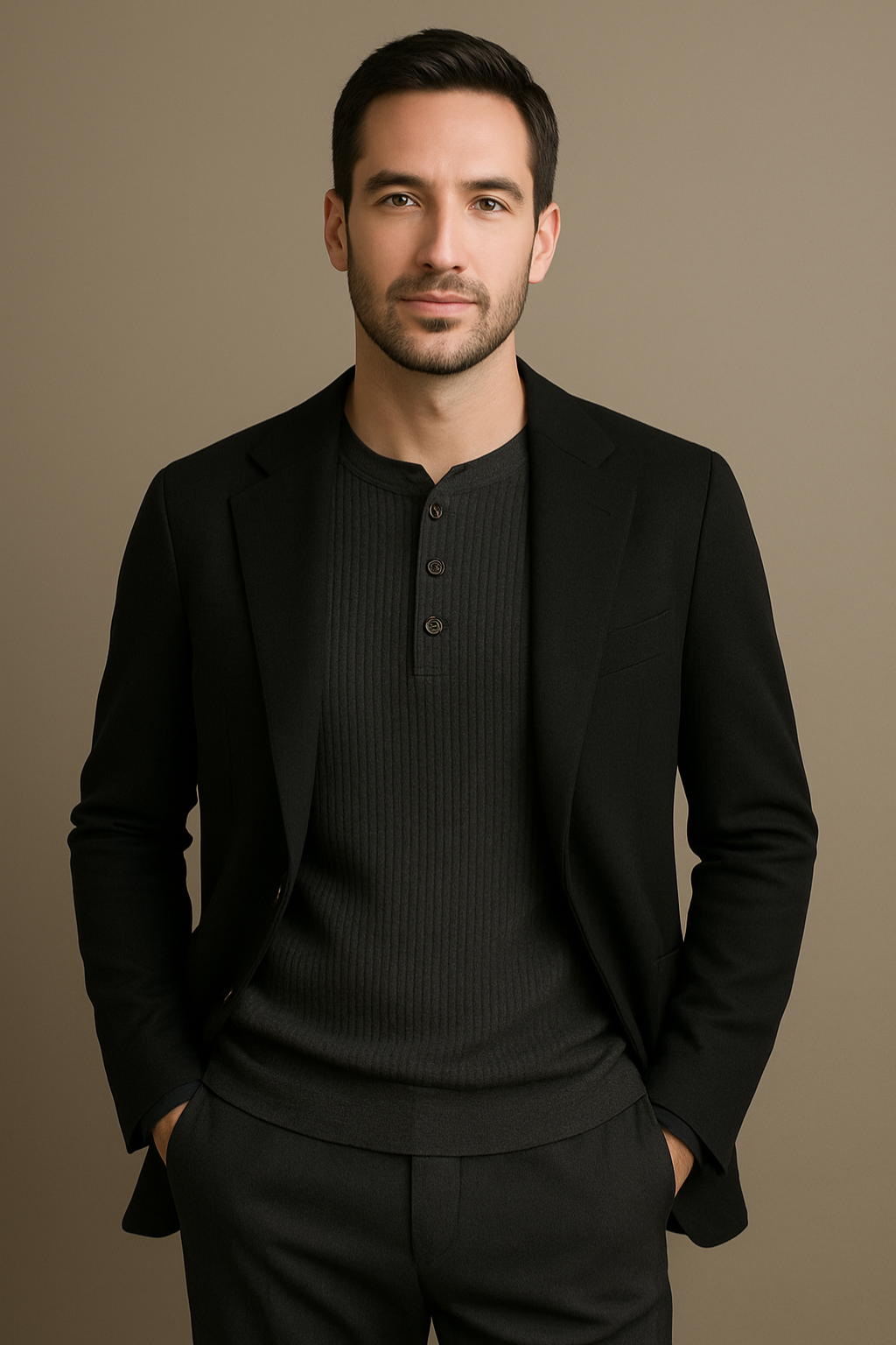 Heren Henley Longsleeve – Comfortabele Casual Top met Knoopjes