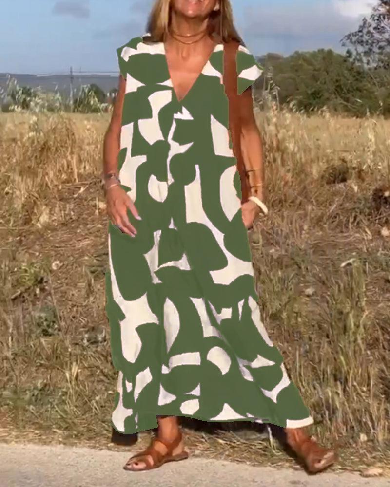 Elegante katoenen zomerjurk met patroon