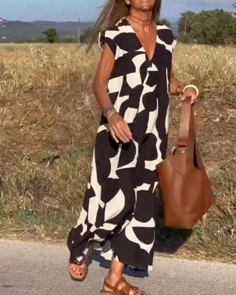 Elegante katoenen zomerjurk met patroon