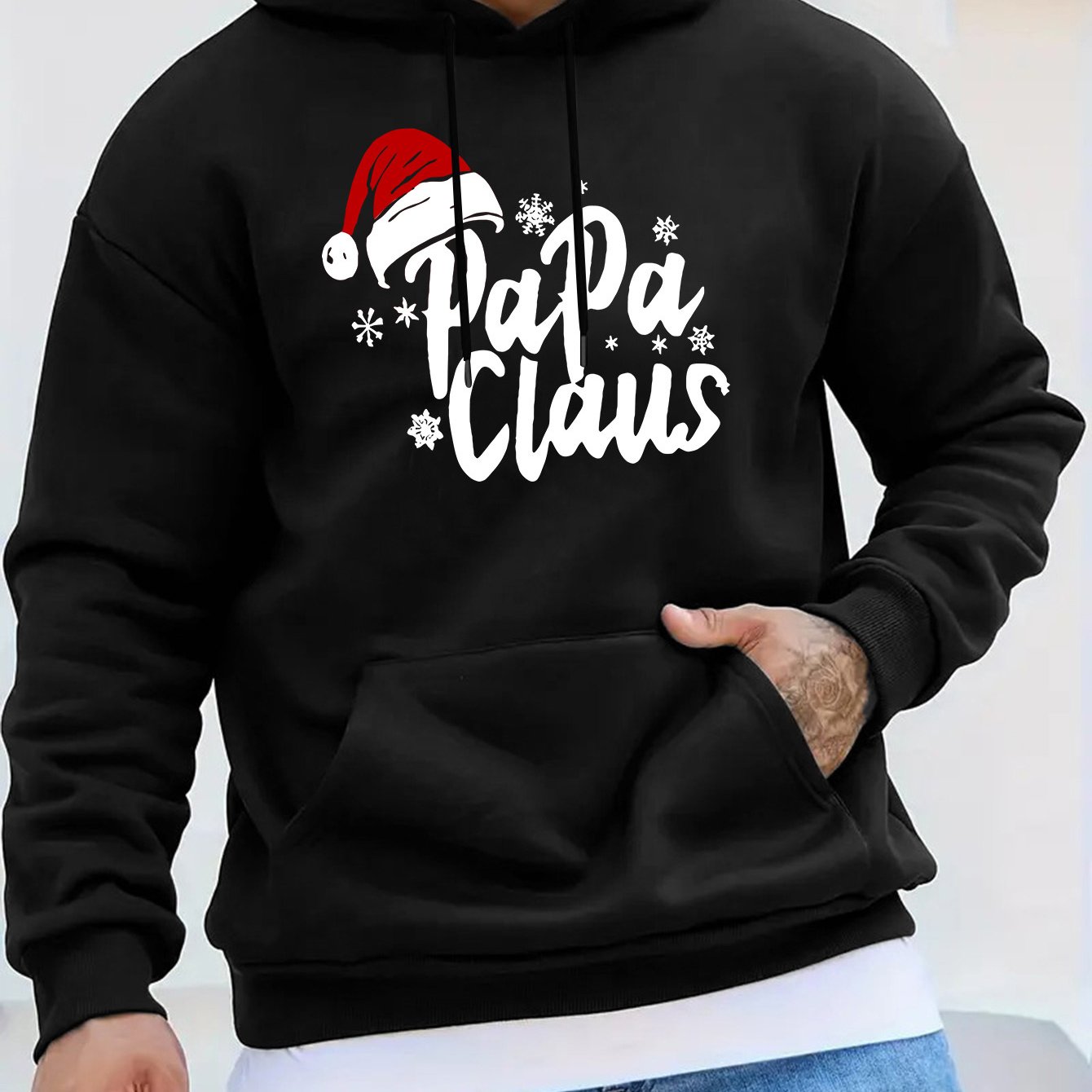 Papa Claus Hoodie – Heren Kersttrui met Capuchon
