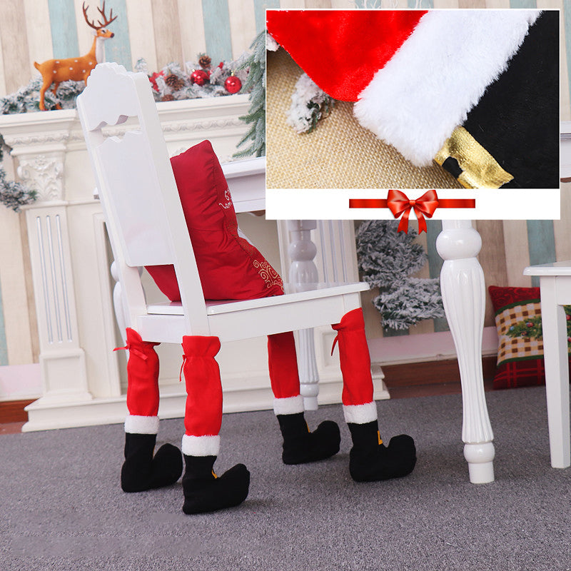 Kerstman Stoelpoot Hoezen – Feestelijke Kerstdecoratie Set (4 stuks)