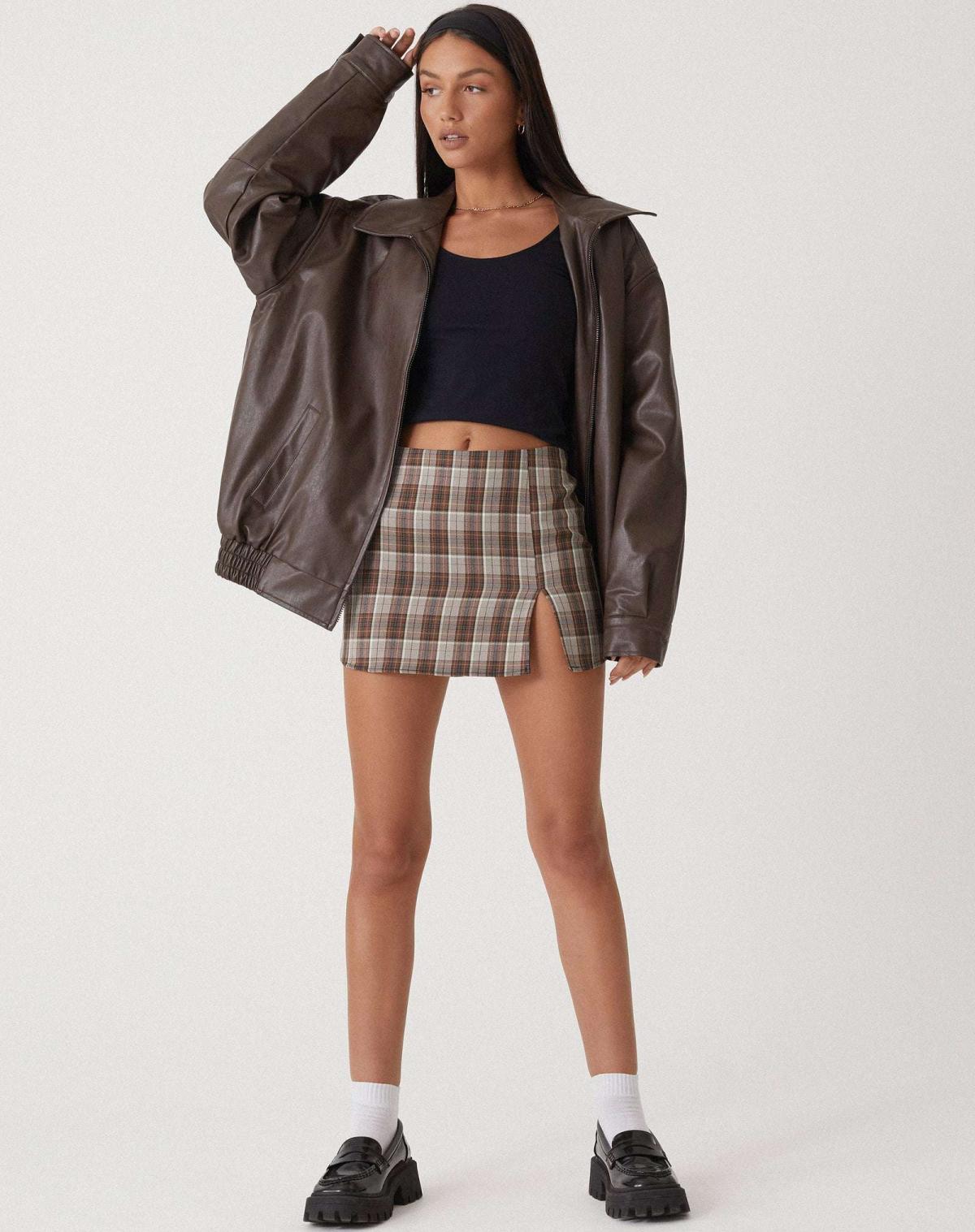 Oversized Leren Zomerjacke voor Dames-mezamstore.nl