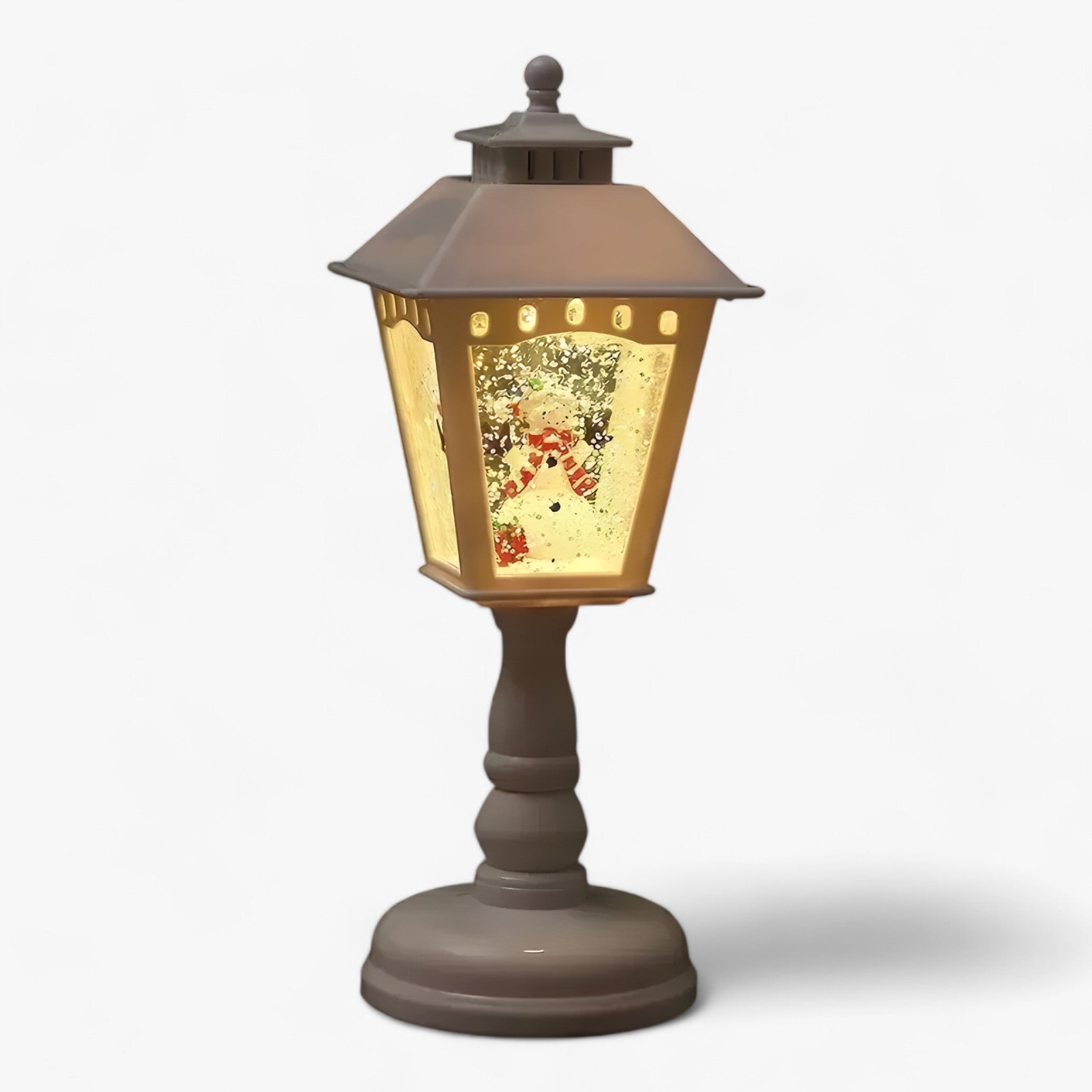 Verlichte Kerstlantaarn met Sneeuweffect – Decoratieve Winterlamp
