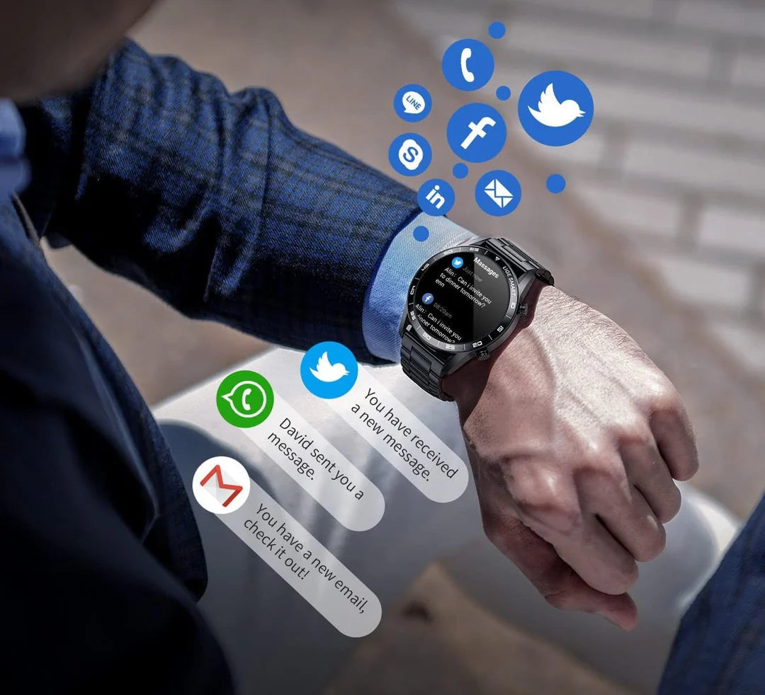 Smartwatch voor Mannen | Multisport & Gezondheidstracker | Bluetooth Bellen