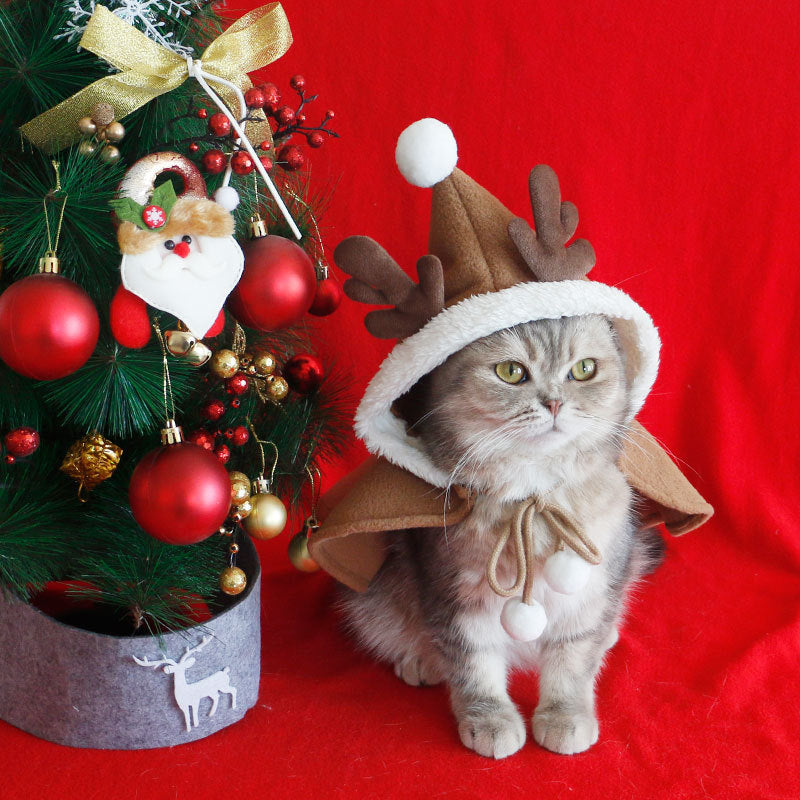 Kerst Cape voor Kat – Schattige Huisdier Kostuum met Capuchon